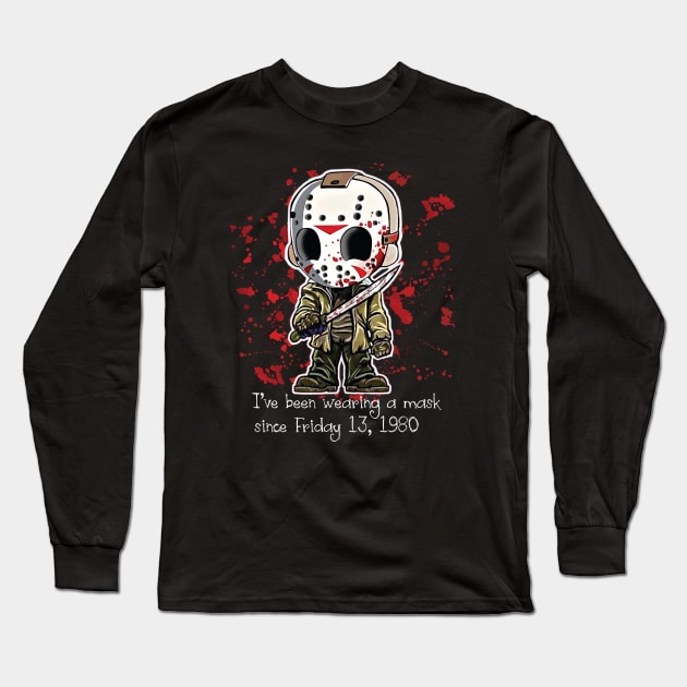 Jason Wearing a Mask since 1980 Long Sleeve T-Shirt by Alema Art